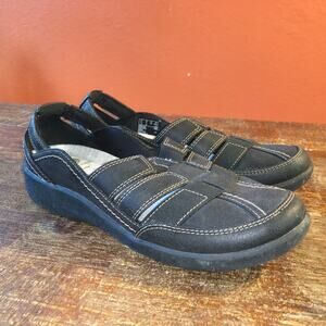 Clarks Cloudsteppers Sillian Stork Black Slip On Loafer Womens 6 Comfort Cushion